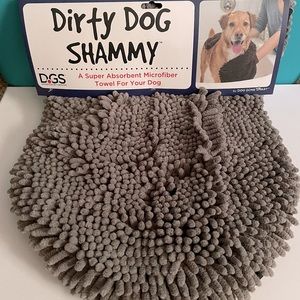 NWT Dirty Dog Shammy Super Absorbent Microfiber Towel for Dogs Grey